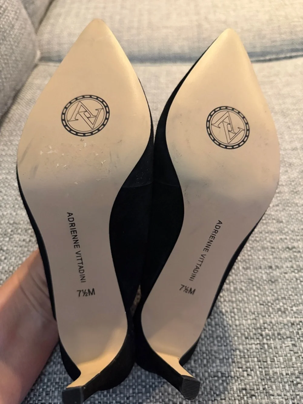 NEW Adrienne Vittadini Adrian Slide Pump Black Suede Size 7.5 - Picture 7 of 8
